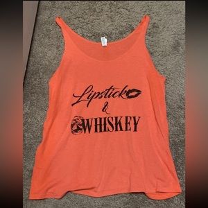 Lipstick & whiskey tank top